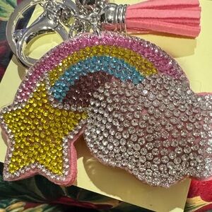 Colorful Rhinestone Cloud Keychain